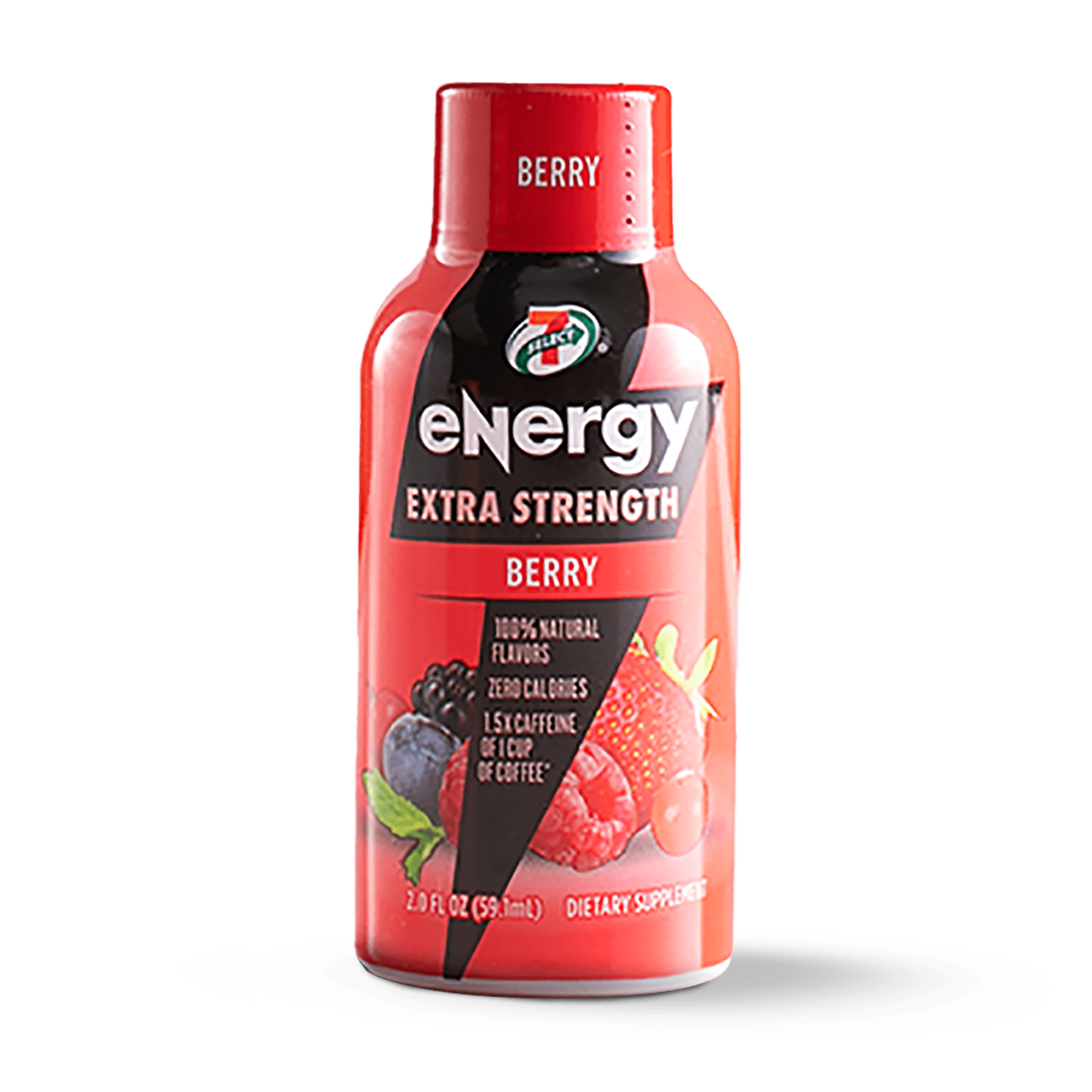 A single 7-select extra strength energy shot in berry flavor.